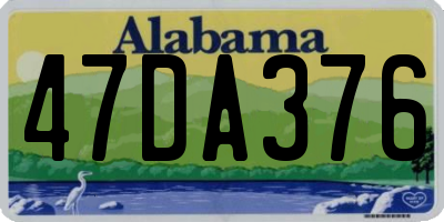 AL license plate 47DA376