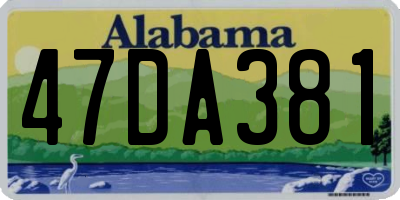 AL license plate 47DA381