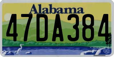 AL license plate 47DA384