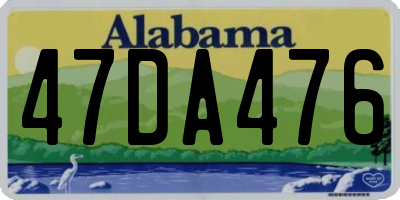AL license plate 47DA476