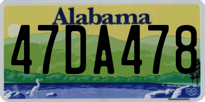 AL license plate 47DA478