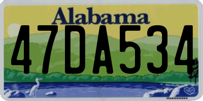 AL license plate 47DA534
