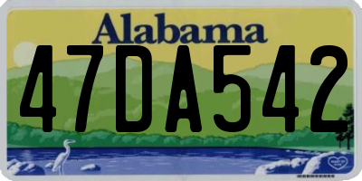 AL license plate 47DA542