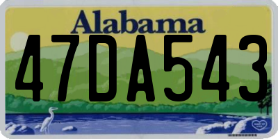 AL license plate 47DA543