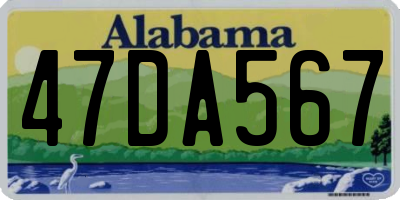 AL license plate 47DA567