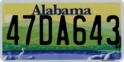 AL license plate 47DA643