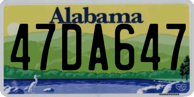 AL license plate 47DA647