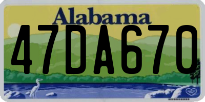 AL license plate 47DA670