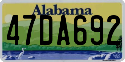 AL license plate 47DA692