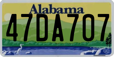 AL license plate 47DA707