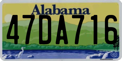 AL license plate 47DA716