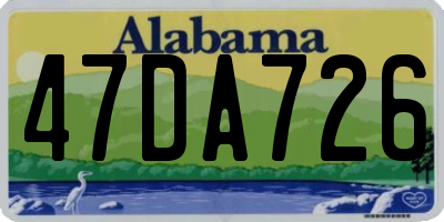 AL license plate 47DA726