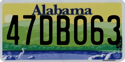 AL license plate 47DB063