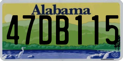 AL license plate 47DB115