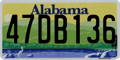 AL license plate 47DB136