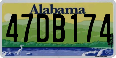 AL license plate 47DB174