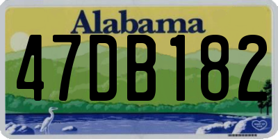 AL license plate 47DB182