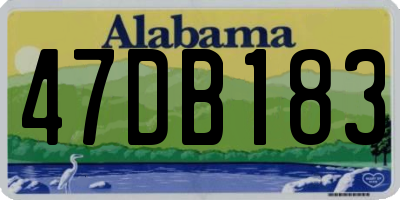 AL license plate 47DB183