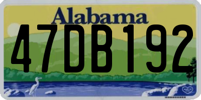 AL license plate 47DB192