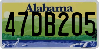 AL license plate 47DB205