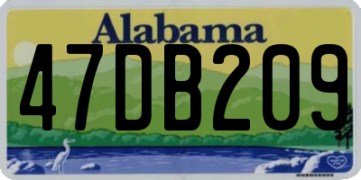 AL license plate 47DB209