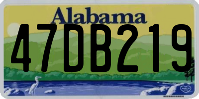 AL license plate 47DB219