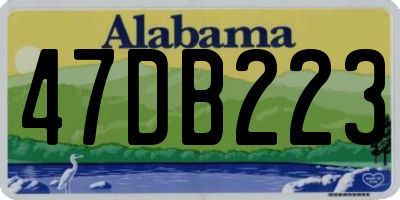 AL license plate 47DB223