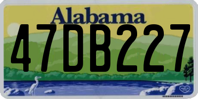 AL license plate 47DB227