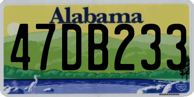 AL license plate 47DB233