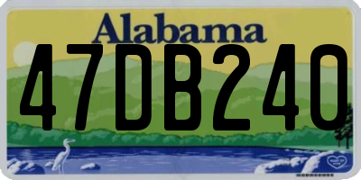 AL license plate 47DB240