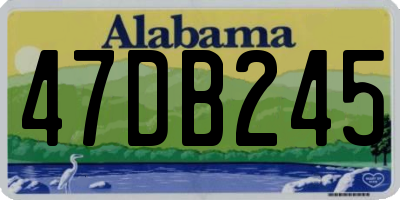 AL license plate 47DB245
