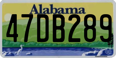 AL license plate 47DB289