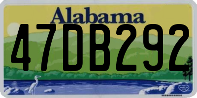 AL license plate 47DB292