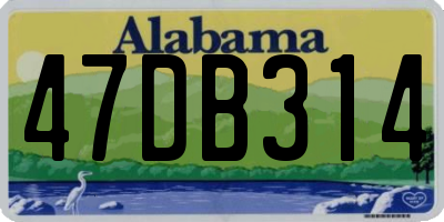 AL license plate 47DB314