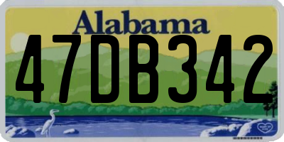 AL license plate 47DB342