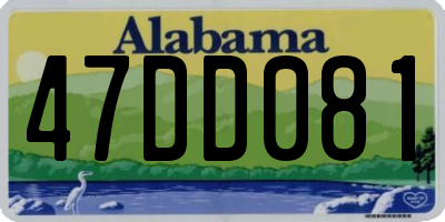 AL license plate 47DD081