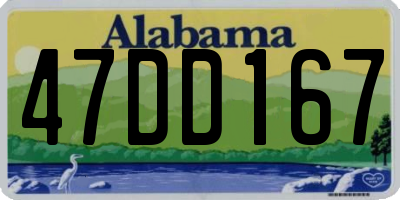AL license plate 47DD167