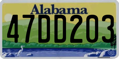 AL license plate 47DD203