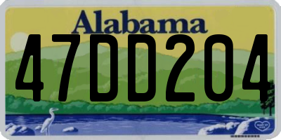 AL license plate 47DD204