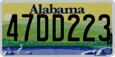 AL license plate 47DD223