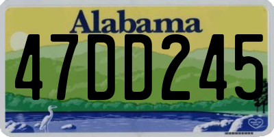AL license plate 47DD245