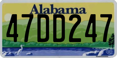AL license plate 47DD247