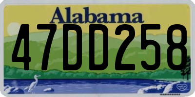 AL license plate 47DD258