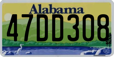 AL license plate 47DD308