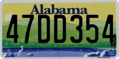 AL license plate 47DD354