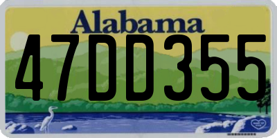 AL license plate 47DD355