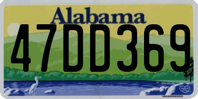AL license plate 47DD369