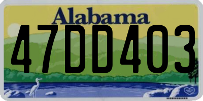 AL license plate 47DD403