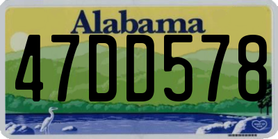 AL license plate 47DD578