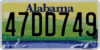 AL license plate 47DD749